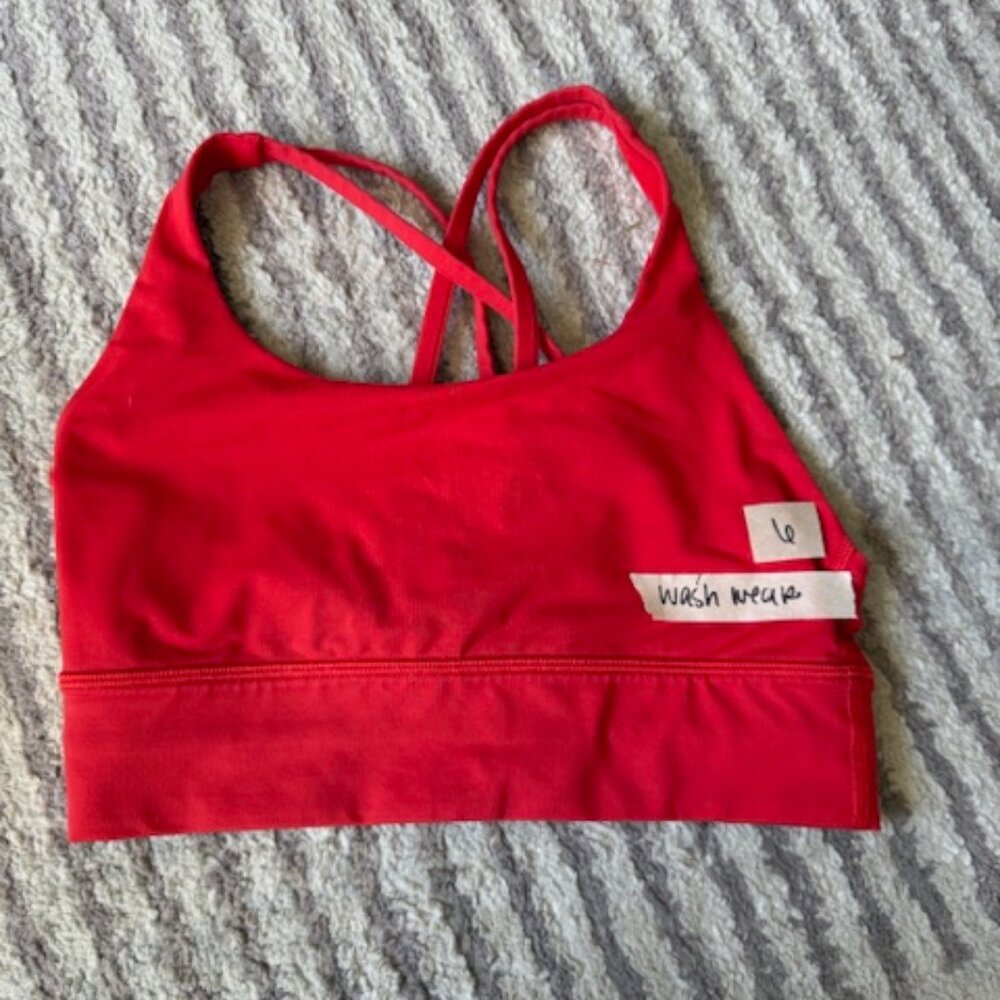 lululemon athletica Red Strappy Crop Sports Bra